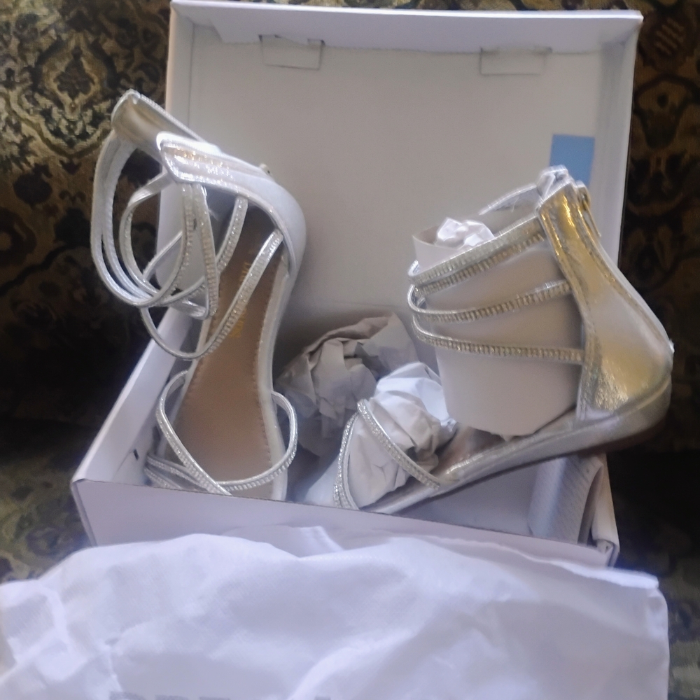 Stuart Weitzman Metallic Silver Heels